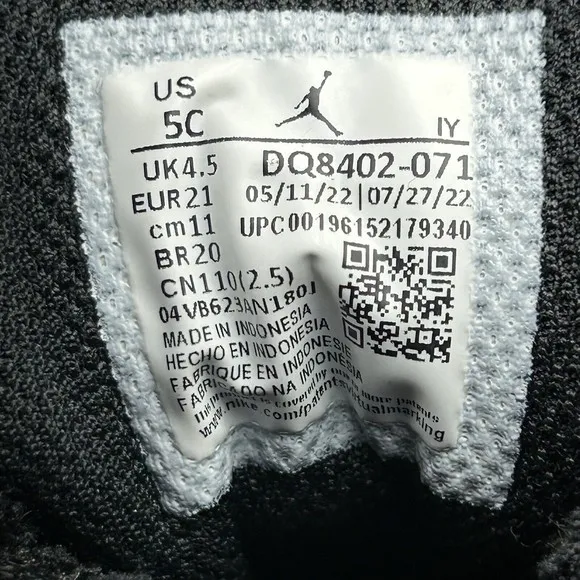 Jordan Max Aura 4 (TD) Baby's Shoes Black Metallic Gold-White Size 5C DQ8402-071