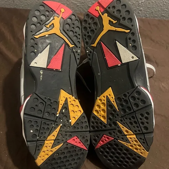 Jordan Men's Silver and Gold Sneakers Retro 7 Reflections of a Champion