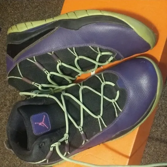 Jordan Prime Court Flight Club Sneakers black court purple club pink &amp; green 7Y
