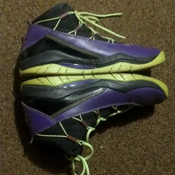 Jordan Prime Court Flight Club Sneakers black court purple club pink &amp; green 7Y