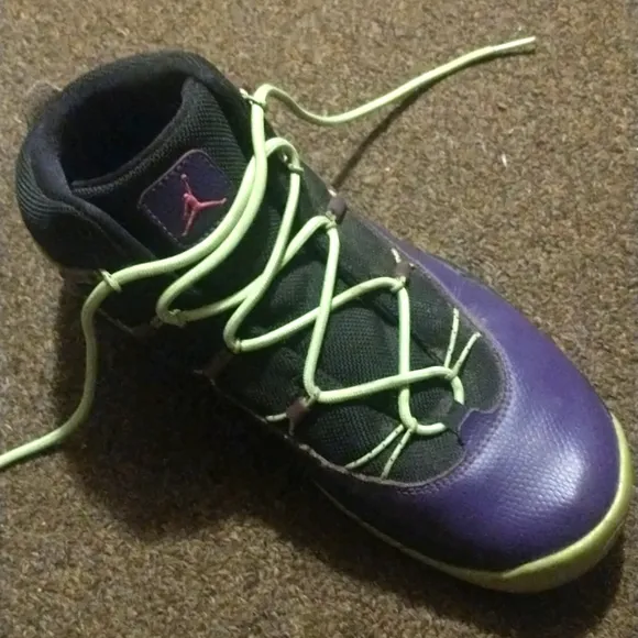 Jordan Prime Court Flight Club Sneakers black court purple club pink &amp; green 7Y