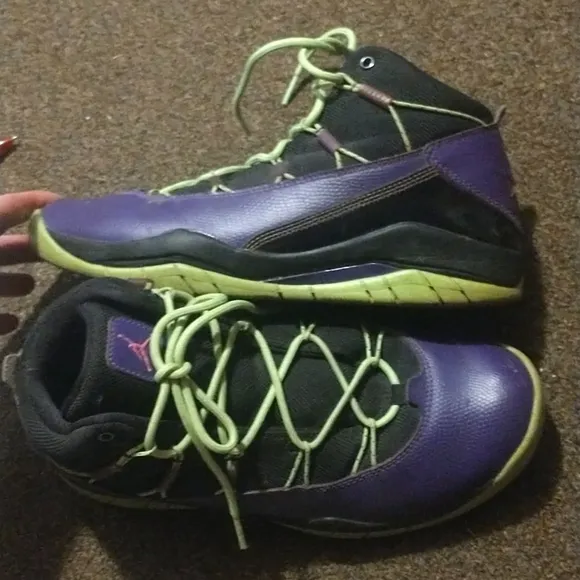 Jordan Prime Court Flight Club Sneakers black court purple club pink &amp; green 7Y
