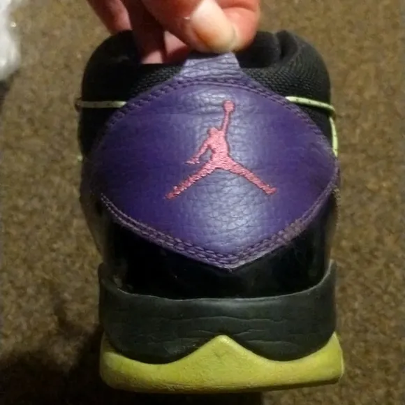 Jordan Prime Court Flight Club Sneakers black court purple club pink &amp; green 7Y