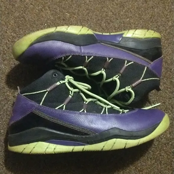 Jordan Prime Court Flight Club Sneakers black court purple club pink &amp; green 7Y