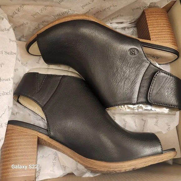 JOSEF SEIBEL Bonnie 09 Leather Peep-Toe Bootie Sandals. NIB. EU 37/US 6-6.5