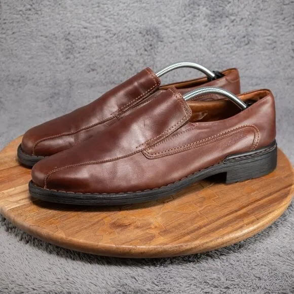 Josef Seibel Mens Sz EU 45 US 11 Brown Leather Slip On Casual Loafer