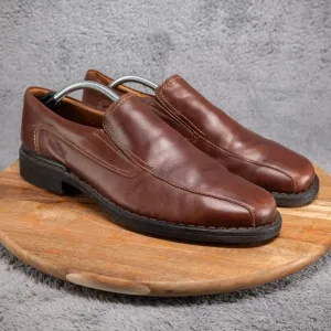 Josef Seibel Mens Sz EU 45 US 11 Brown Leather Slip On Casual Loafer