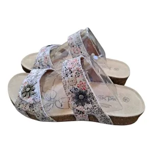 Josef Seibel Womens Size EU38 US 7-7.5 Multi Color Sandals Tonga 4 Slip On Slide