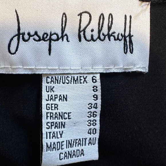 Joseph Ribkoff Women’s 6 Black Abstract Print Shift Dress 3/4 Sleeve Canada