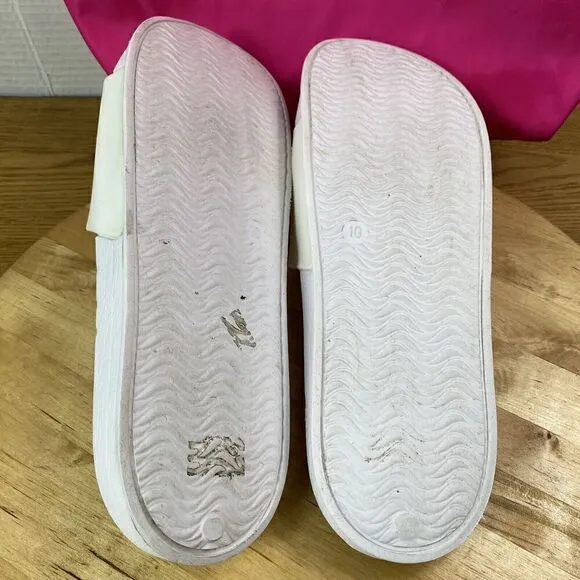 Juicy Couture Bundle Womens Sz 10 White Pink Slip-On Slide Sandals &amp; Sachel Bag