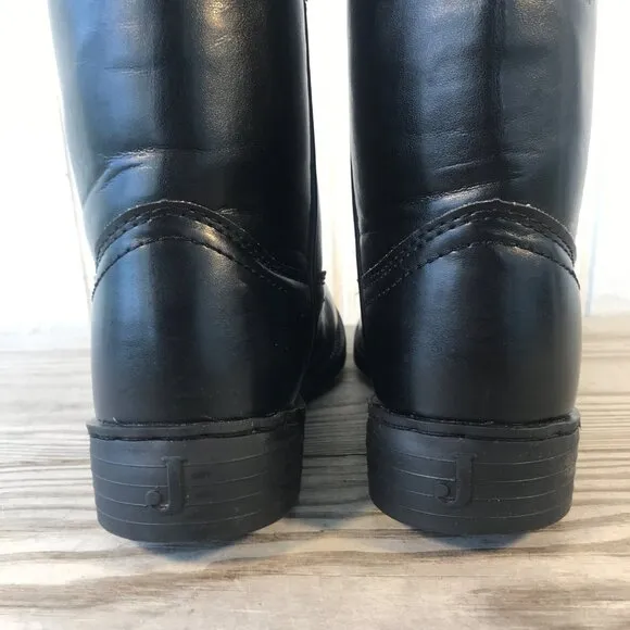 Justin Basic Dress Roper Mens Black Leather Uniform Boots 8.5 EE JB3000