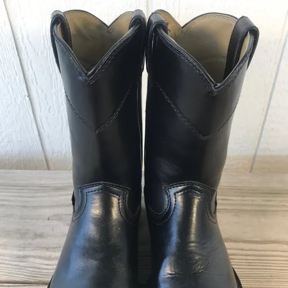 Justin Basic Dress Roper Mens Black Leather Uniform Boots 8.5 EE JB3000