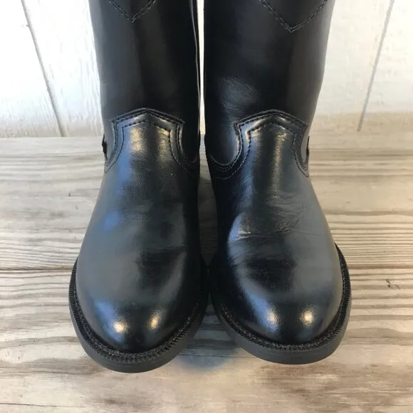 Justin Basic Dress Roper Mens Black Leather Uniform Boots 8.5 EE JB3000