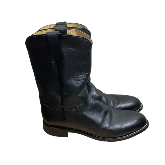 Justin Men’s Ropers Dress Boots Black Kipskin