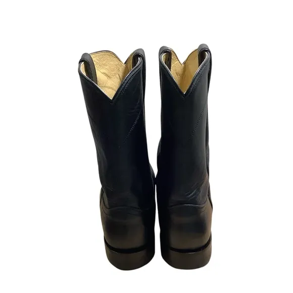 Justin Men’s Ropers Dress Boots Black Kipskin