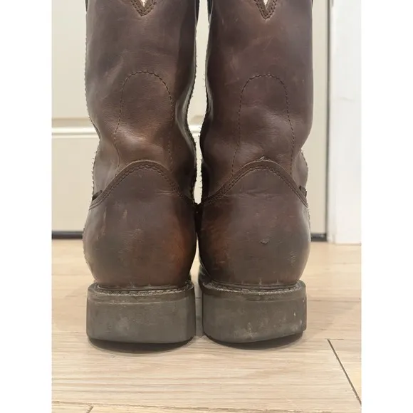 Justin Work Boots Mens Size 11.5 EE Brown Waterproof Pull On 4457 Soft Toe USA