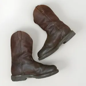 Justin Work Boots Mens Size 11.5 EE Brown Waterproof Pull On 4457 Soft Toe USA