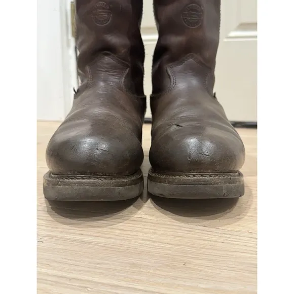 Justin Work Boots Mens Size 11.5 EE Brown Waterproof Pull On 4457 Soft Toe USA