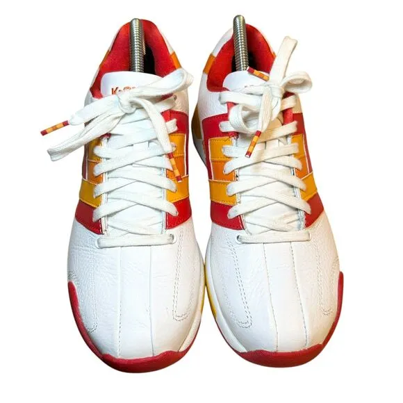 K-Swiss Leather Retro Sneakers Women Size 9.5 Orange/Yellow/Red  91737-133K64