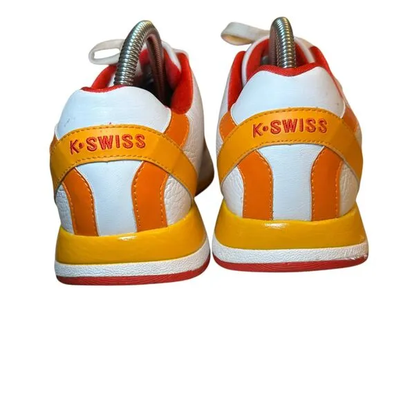 K-Swiss Leather Retro Sneakers Women Size 9.5 Orange/Yellow/Red  91737-133K64