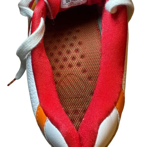 K-Swiss Leather Retro Sneakers Women Size 9.5 Orange/Yellow/Red  91737-133K64