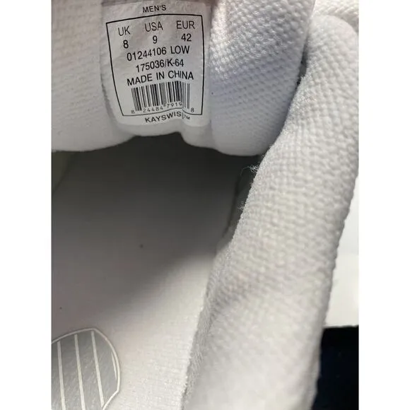 K-Swiss‎ Urmston Mens Low Shoes Size 9 M White Light Grey