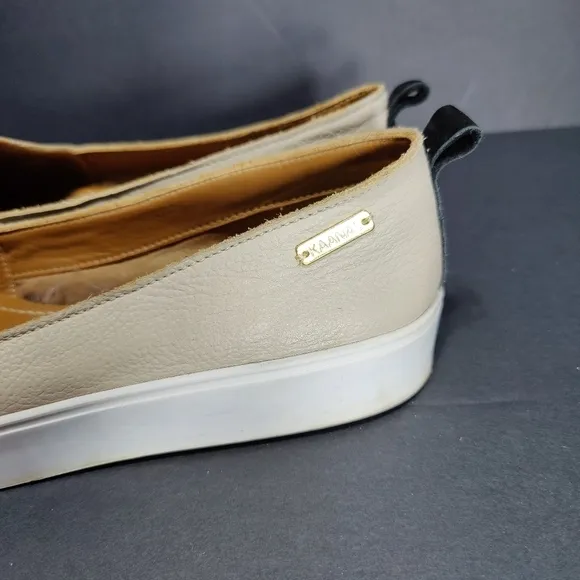 KAANAS  Leather Loafers Slip On  BLack and White Women's Size US 7