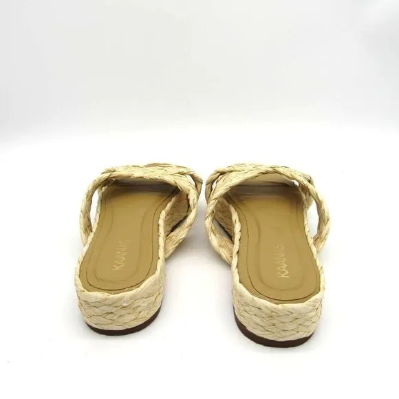 Kaanas Inagua Woven Slip On Sandals in Natural SZ 9