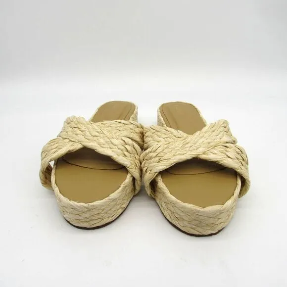 Kaanas Inagua Woven Slip On Sandals in Natural SZ 9