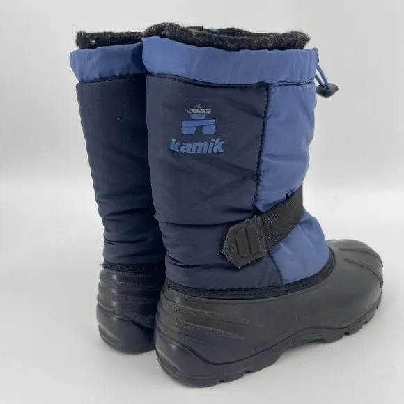 Kamik Black/Blue Waterproof Snow Boots | Boys Size 4