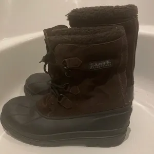 KAMIK boots waterproof snow rubber insulated suede fur lined brown men’s size 13
