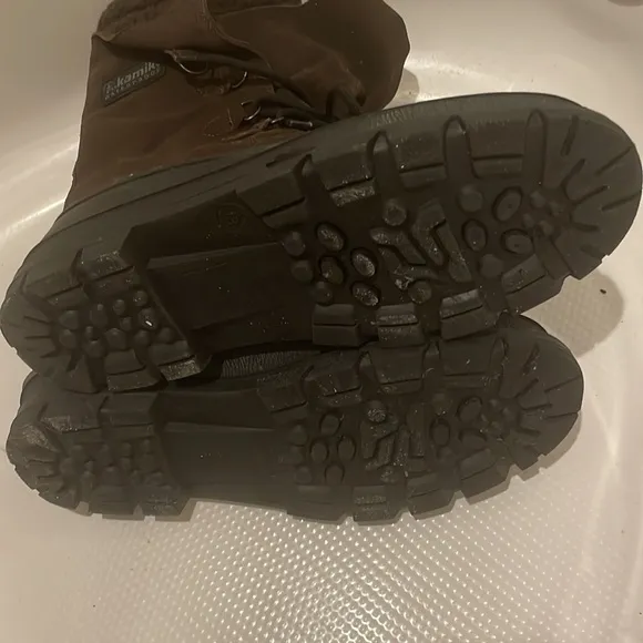 KAMIK boots waterproof snow rubber insulated suede fur lined brown men’s size 13