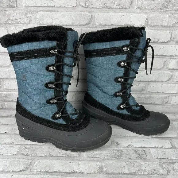 Kamik Tall Waterproof Blue Sno Valley 4 Heat -MX  Fur Lining Boots Size 11 NWOB