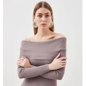 Karen Millen‎ Off Shoulder Knit Midi Dress