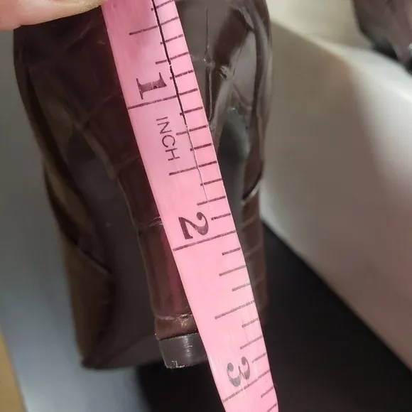 Karen Scott Hanna Brown Croc Dress Knee Boots Sz 8.5, 9.5