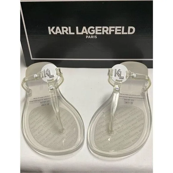 Karl Lagerfeld WYLDA White Transparent Slip On Sandal