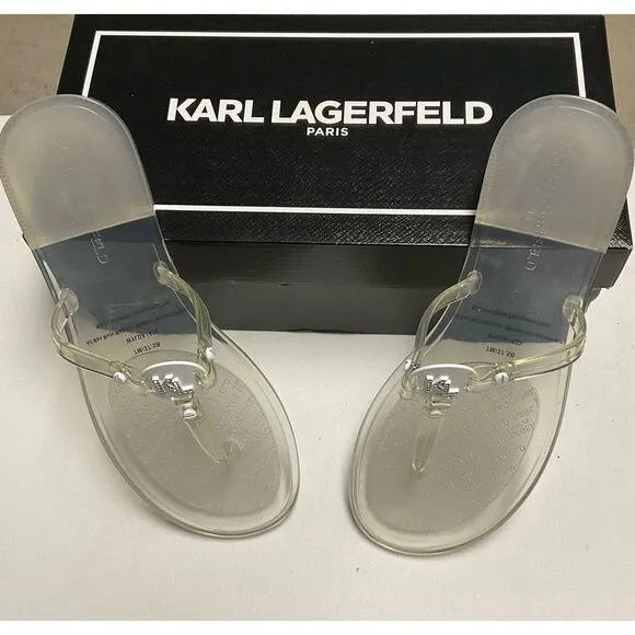 Karl Lagerfeld WYLDA White Transparent Slip On Sandal