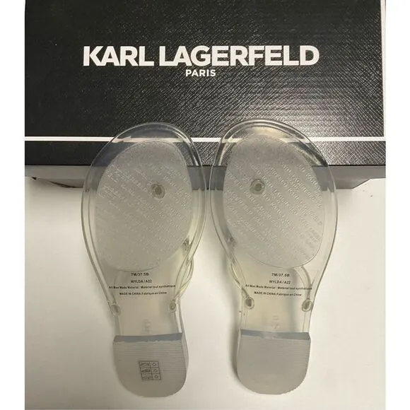 Karl Lagerfeld WYLDA White Transparent Slip On Sandal