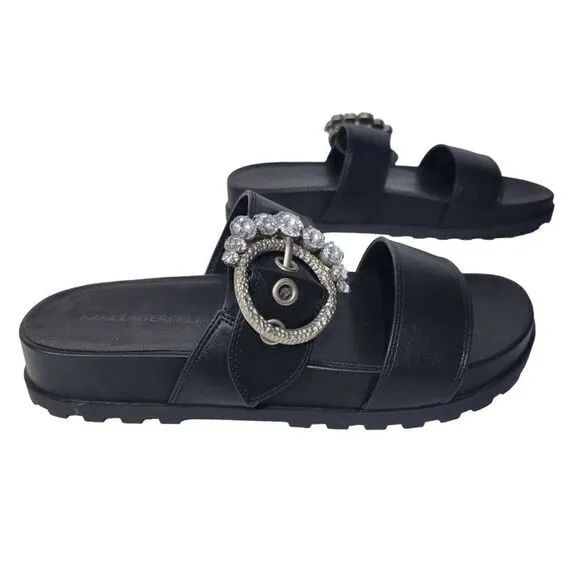 Karl Lagerfeld Women's Brinda Embellished Slip-On Slide Sandals (Size 8)