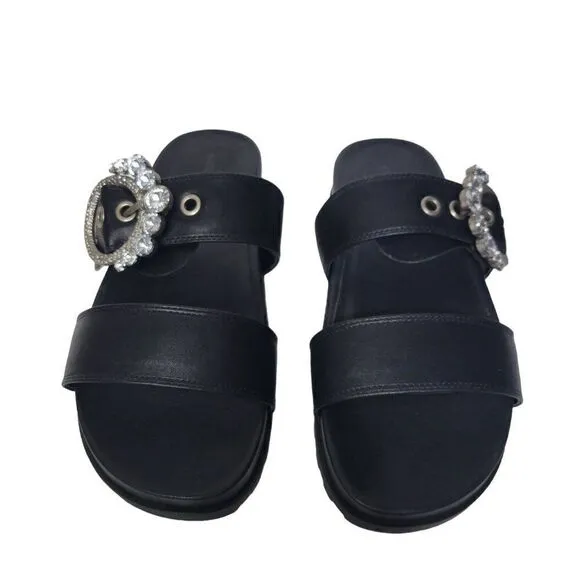 Karl Lagerfeld Women's Brinda Embellished Slip-On Slide Sandals (Size 8)