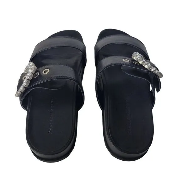 Karl Lagerfeld Women's Brinda Embellished Slip-On Slide Sandals (Size 8)