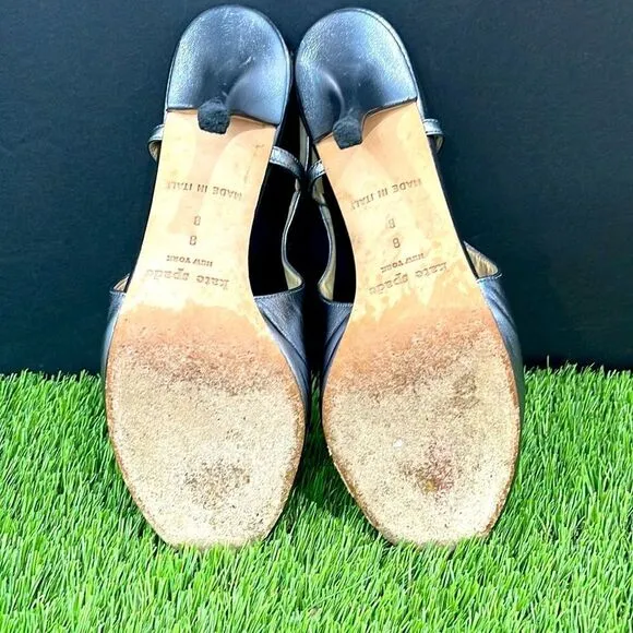 Kate Spade Flower Adorned Metallic Slingback