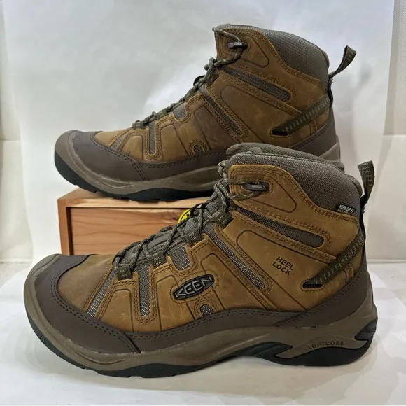 Keen Circadia Mid Waterproof Bison/Brindle Hiking Boots 1026769 Men’s Size 11.5