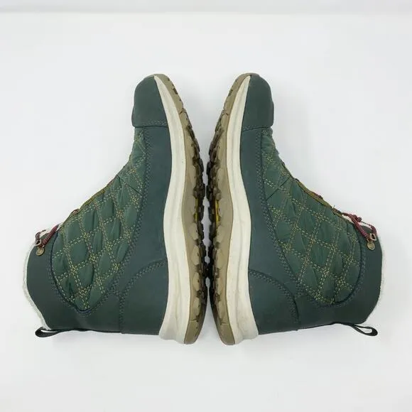 Keen Green Quilted KeenDry Waterproof Lace Up Boots Women's Sz 11 EUC Insulated
