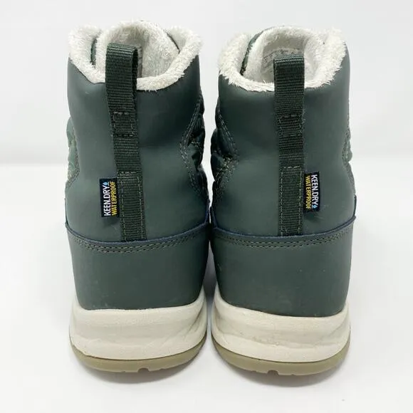 Keen Green Quilted KeenDry Waterproof Lace Up Boots Women's Sz 11 EUC Insulated