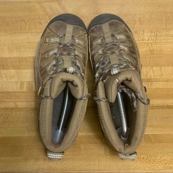 Keen Targhee II women Mid WP Hiking Boots Size 10 Black Flint Stone 1004114