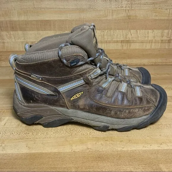 Keen Targhee II women Mid WP Hiking Boots Size 10 Black Flint Stone 1004114