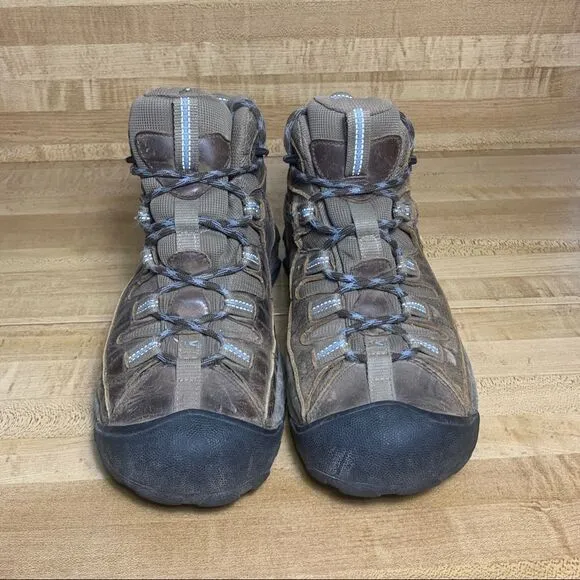 Keen Targhee II women Mid WP Hiking Boots Size 10 Black Flint Stone 1004114