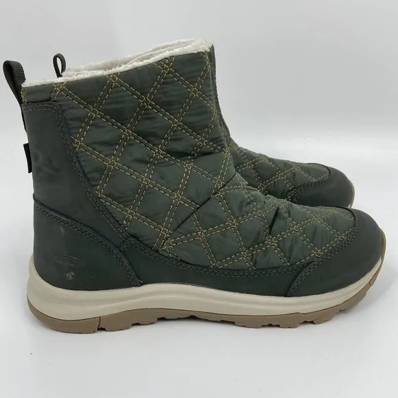 Keen Terradora II Wintry Pull On Boots Quilted Waterproof 200g Olive Green 8.5