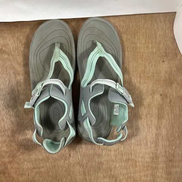 KEEN Terradora II Women Size 10.5 Toe Post Sandal Light Gray/Ocean